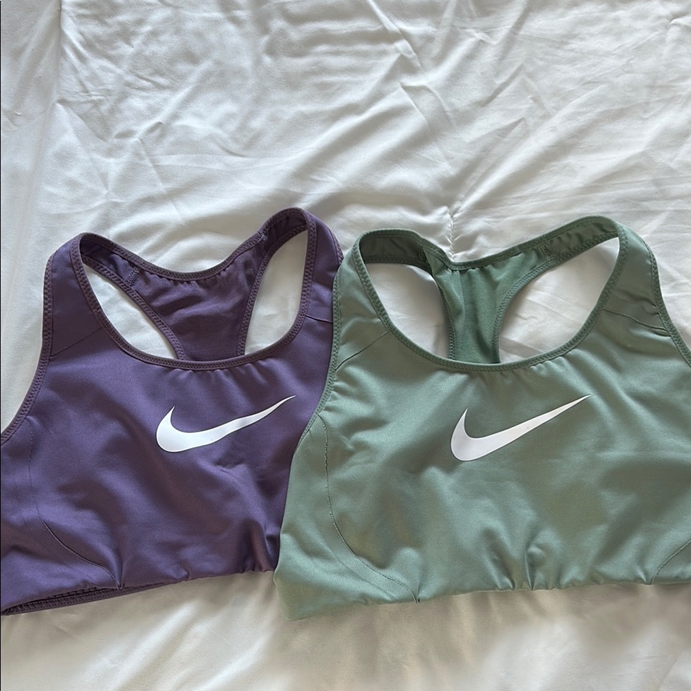 Nike Purple and Green Sports Bras